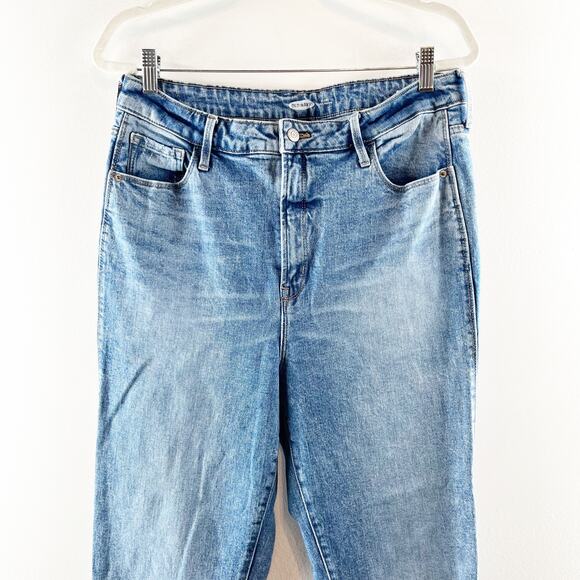 Old Navy Extra High Waisted Acid-Wash Denim Flare Cut Off Jeans Kaitlyn 14 Tall - Picture 6 of 12